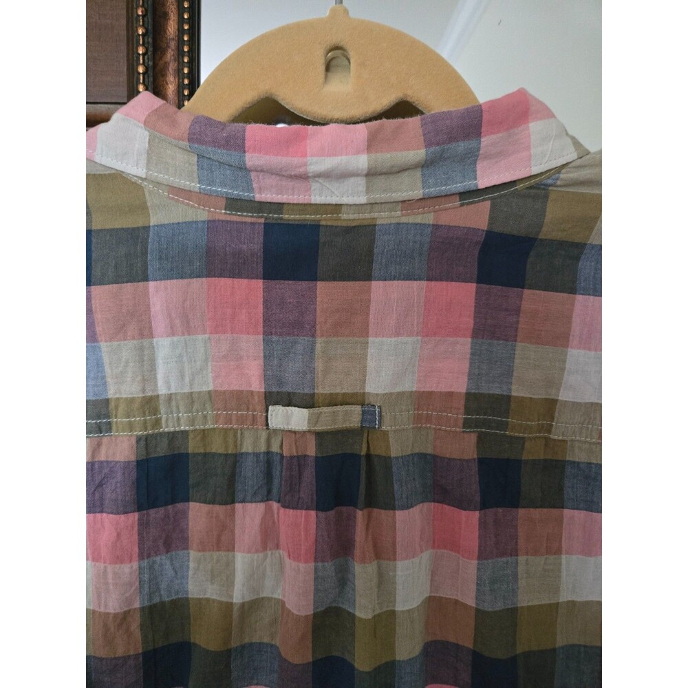 Eddie Bauer light weight cotton women's Plaid Button Up Long Sleeve 2x - Picture 8 of 9